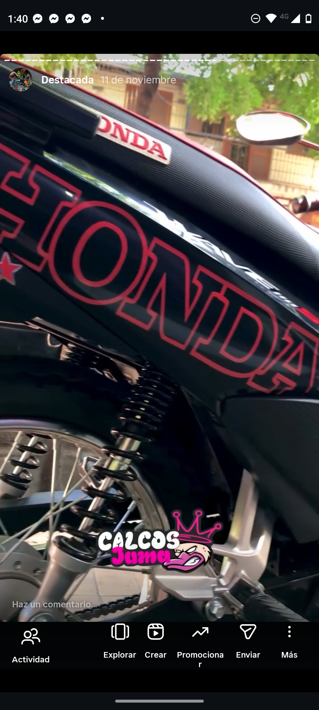 Calcos HONDA grande modelo 7 rojo