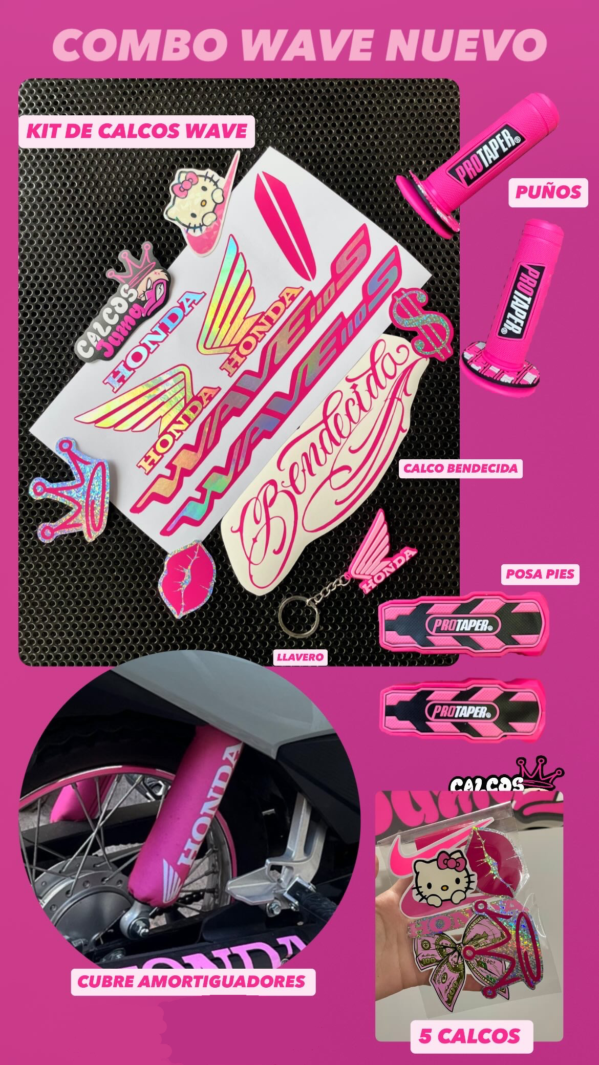 combo WAVE ROSA modelo nuevo o modelo anterior ( a elección)