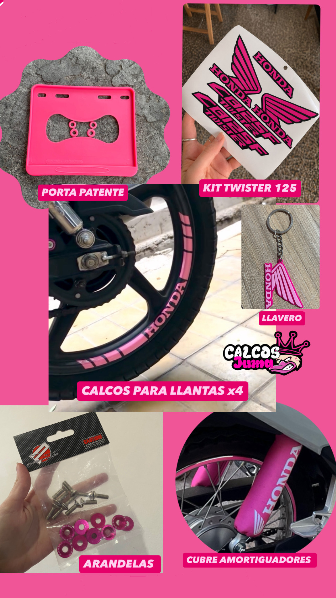 combo TWISTER 125 ROSADO