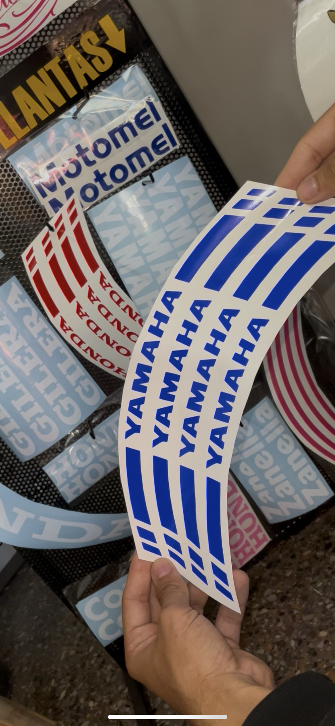 calcos llantas Yamaha tira azul